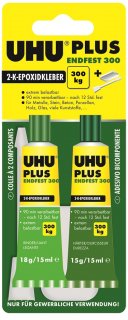UHU plus endfest 2-K-Epoxidharzkleber / 33 Gramm