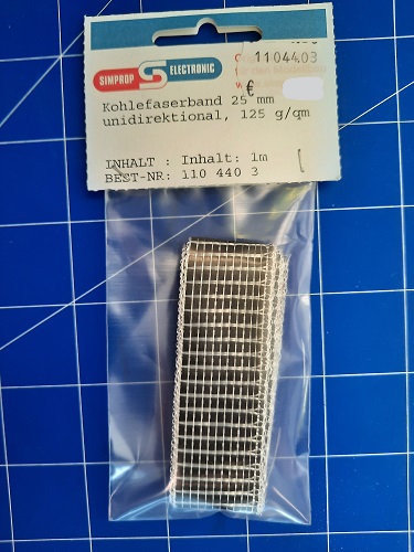 Kohlefaserband 25mm 125g/qm1