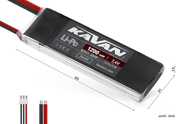 KAVAN Li-Po 1200mAh/7,4V 30/60C Air pack